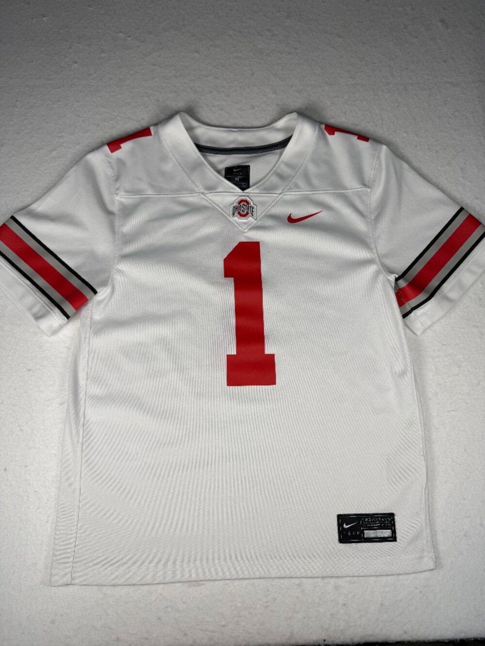 Ohio State Buckeyes Jersey Womens Medium White Nike NCAA Football Dri-Fit Red #